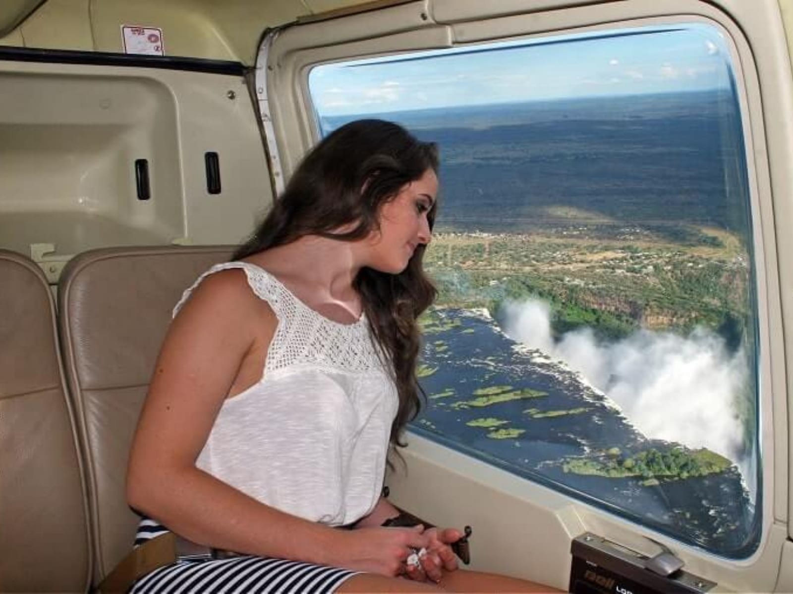 Guest enjoying the aerial view of Victoria Falls