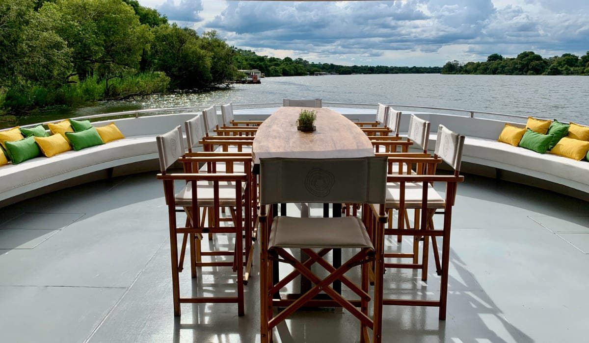 Premium sunset cruise boat on the Zambezi River